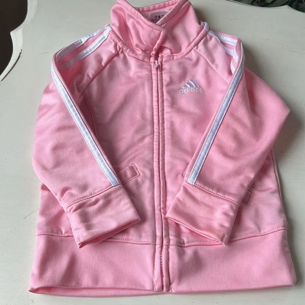 Adidas Light Pink Zip-Up Jacket Toddler 18 Months